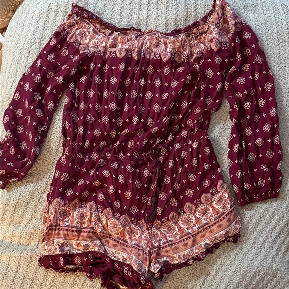 Live 4 Truth Pants - Live 4 Truth Burgundy and Pink Boho Romper